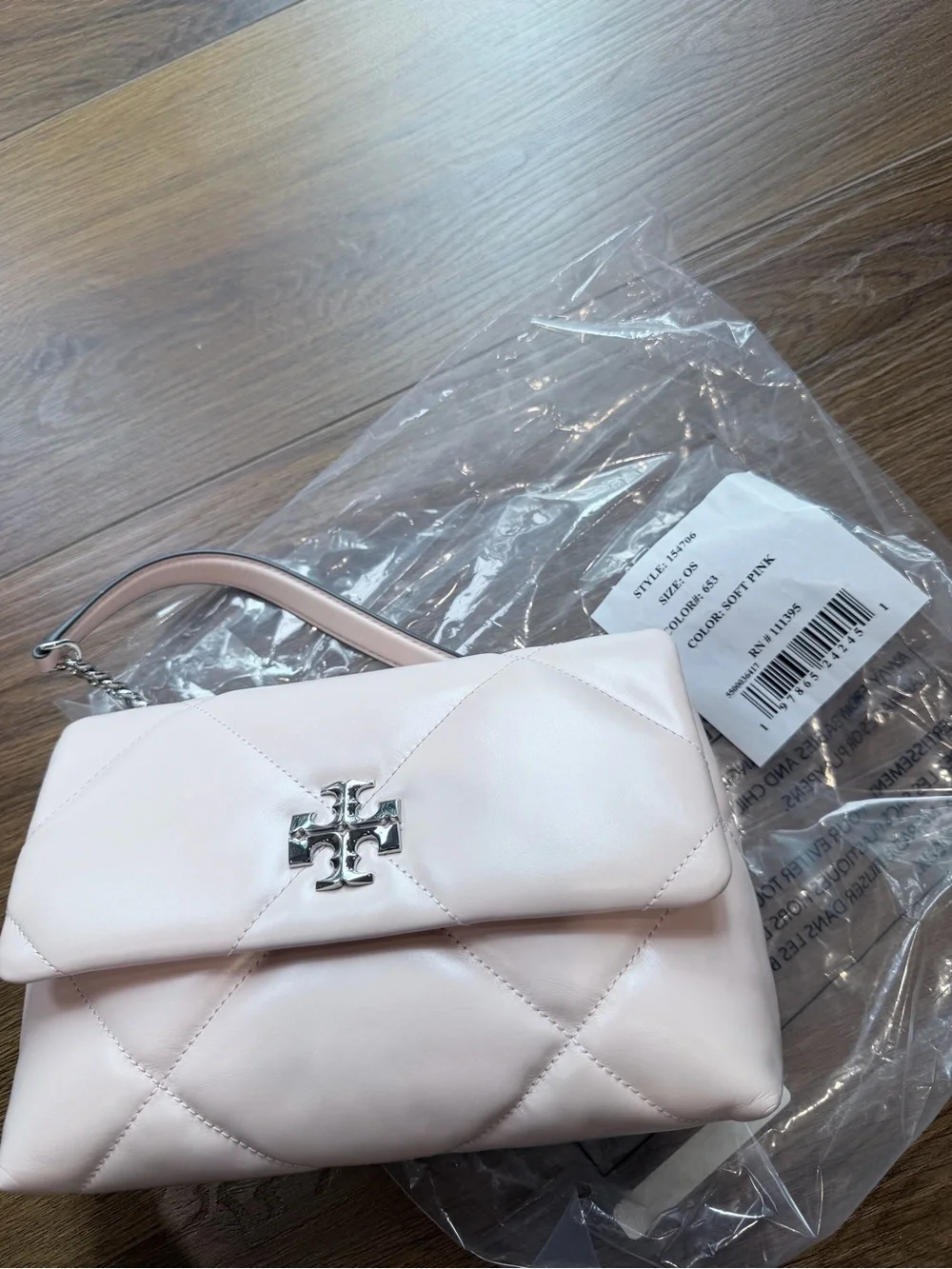Tory Burch Kira Small Diamond Quilted Convertible Shoulder Bag soft pink/Vanilla
